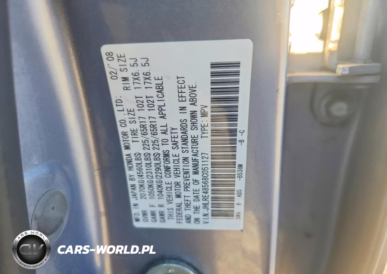 2008 Honda Cr-V Ex VIN:JHLRE48568C051127 - 13
