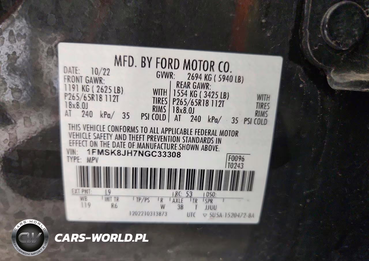 2022 Ford Explorer Timberline VIN:1FMSK8JH7NGC33308 - 13