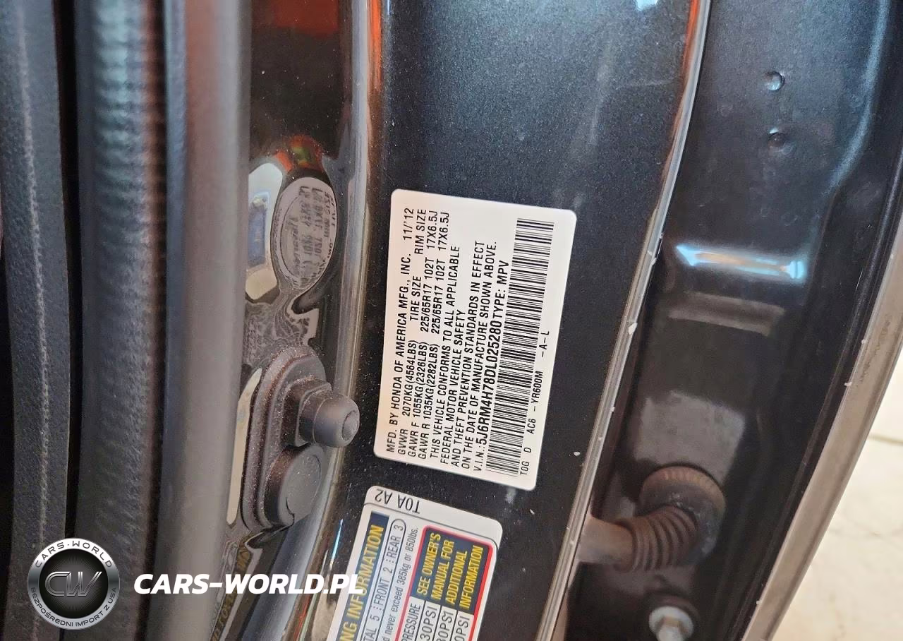 2013 Honda Cr-V Exl VIN:5J6RM4H78DL025280 - 13