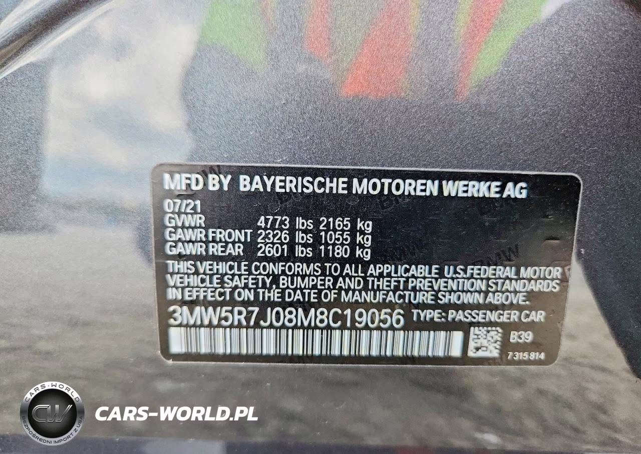 2021 BMW 330Xi VIN:3MW5R7J08M8C19056 - 12