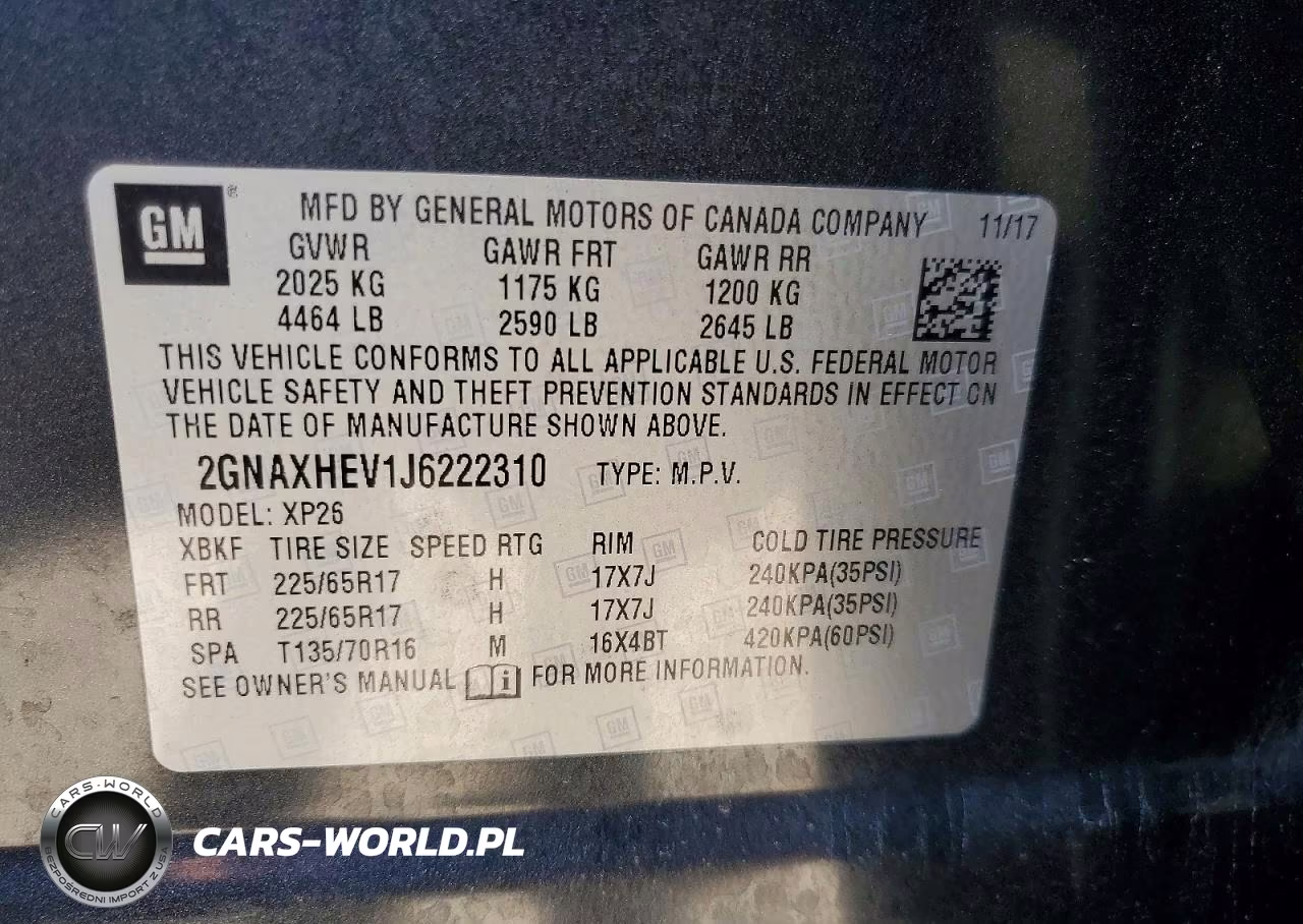 2018 Chevrolet Equinox Ls VIN:2GNAXHEV1J6222310 - 12