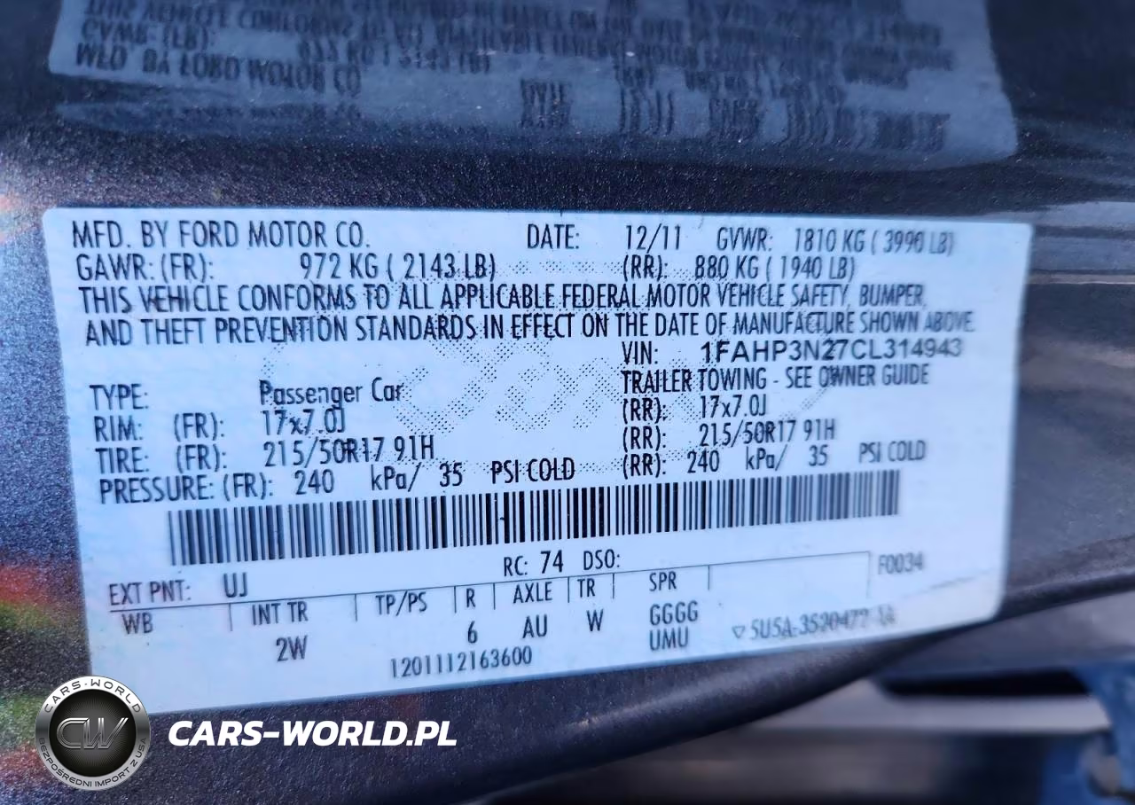 2012 Ford Focus Titanium VIN:1FAHP3N27CL314943 - 12