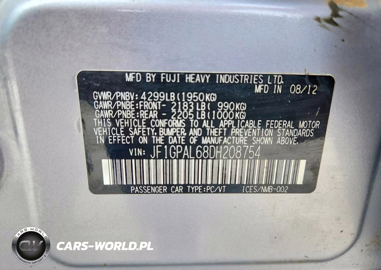 2013 Subaru Impreza Sport Premium VIN:JF1GPAL68DH208754 - 13