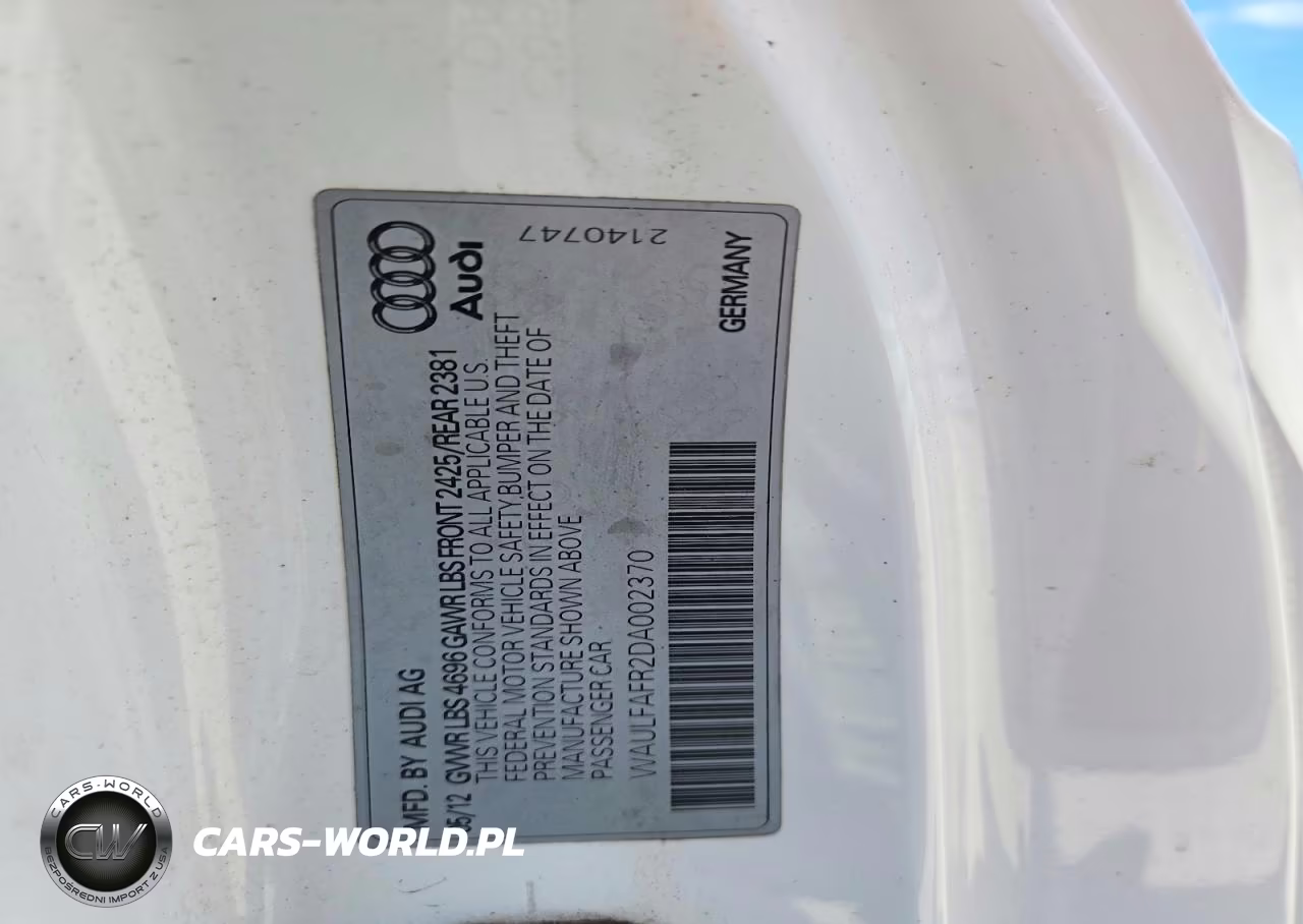 2013 Audi A5 Premium Plus VIN:WAULFAFR2DA002370 - 12