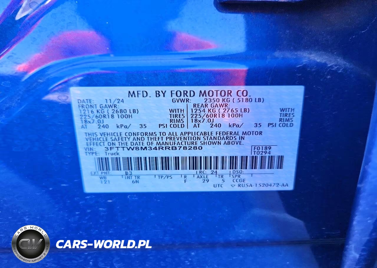 2024 Ford Maverick Lariat VIN:3FTTW8M34RRB78280 - 12