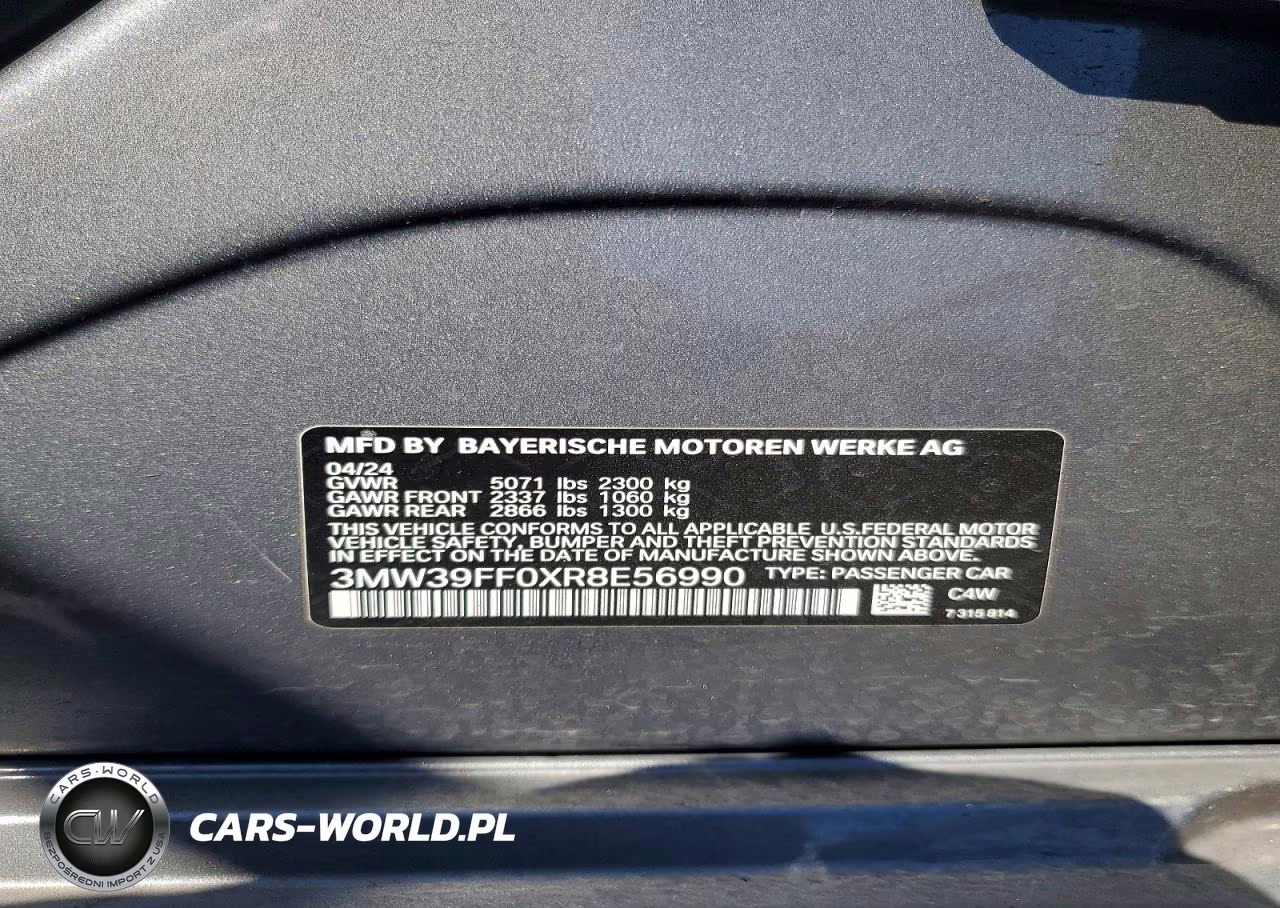2024 BMW 330E VIN:3MW39FF0XR8E56990 - 13