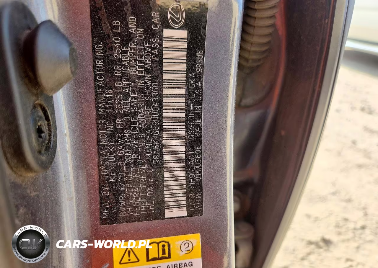 2017 Lexus Es 350 VIN:58ABK1GG6HU043360 - 12