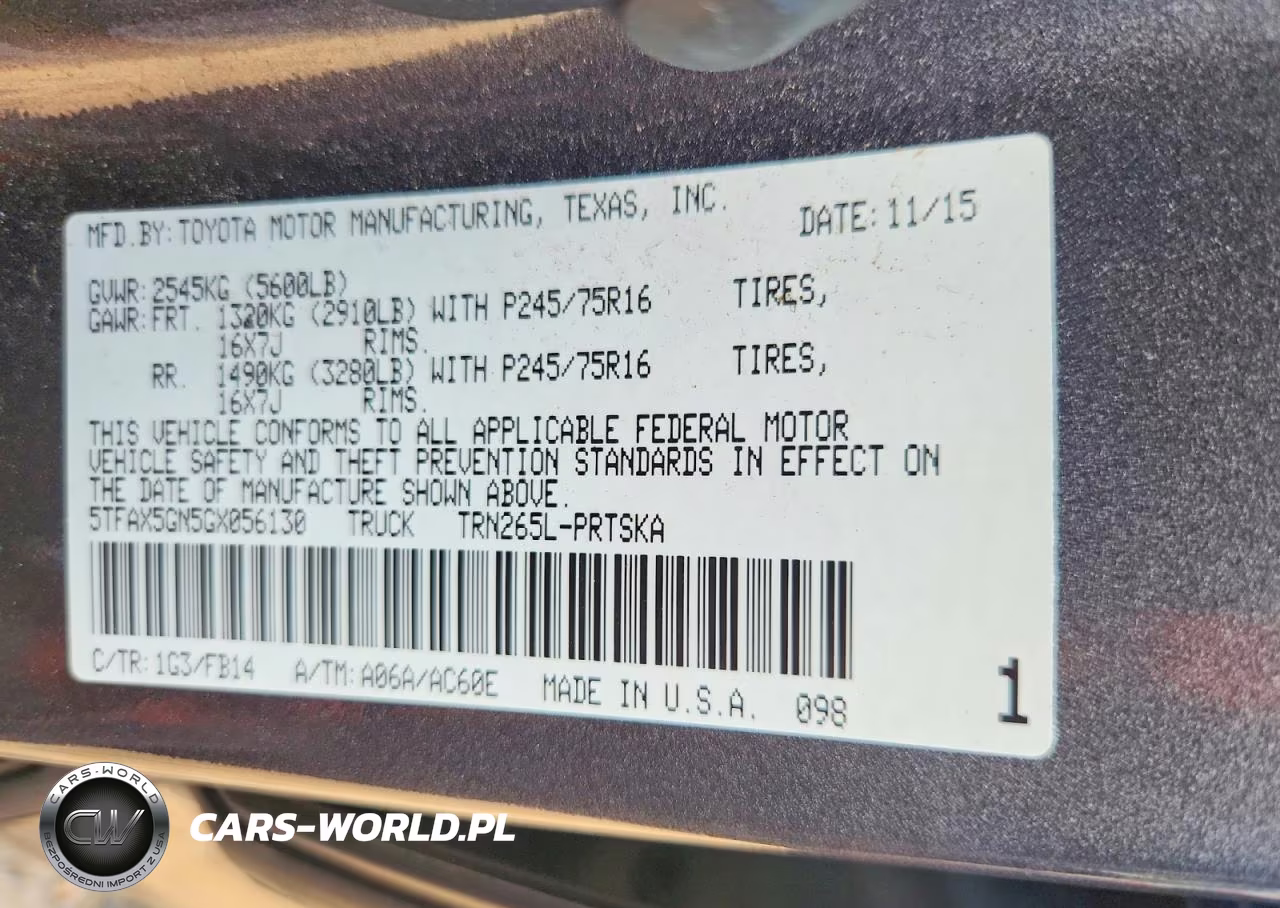 2016 Toyota Tacoma Sr VIN:5TFAX5GN5GX056130 - 12