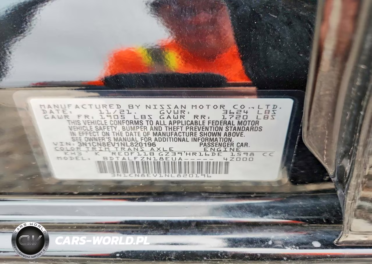 2022 Nissan Versa Sv VIN:3N1CN8EV1NL820196 - 12