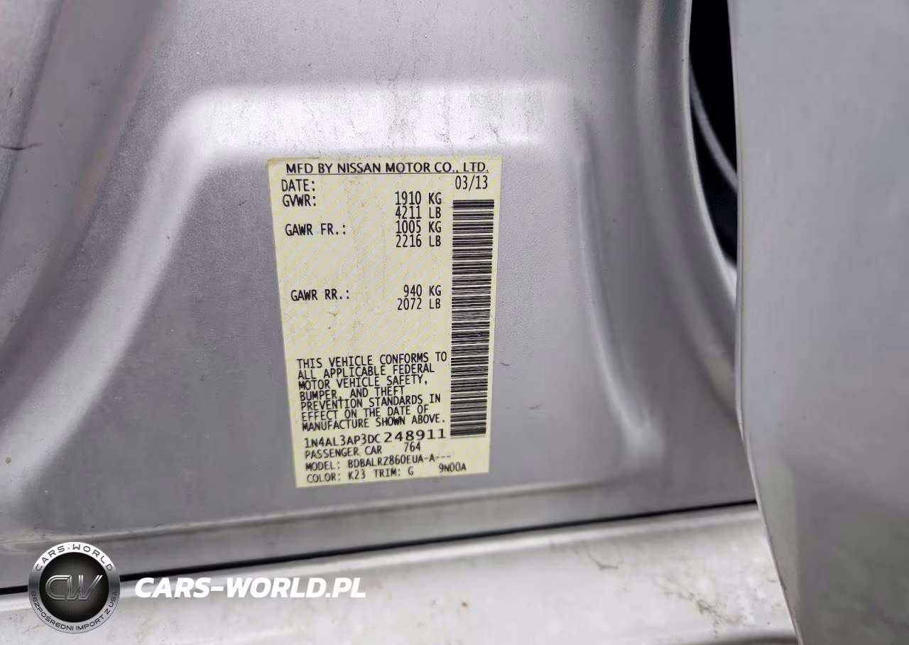 2013 Nissan Altima 2.5 VIN:1N4AL3AP3DC248911 - 12