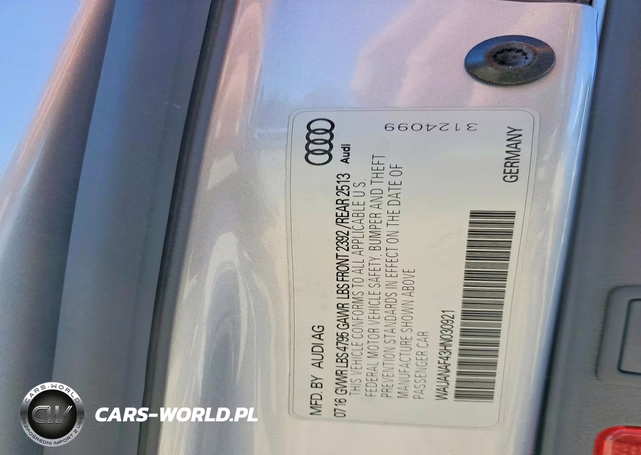 2017 Audi A4 Premium VIN:WAUANAF43HN030921 - 12