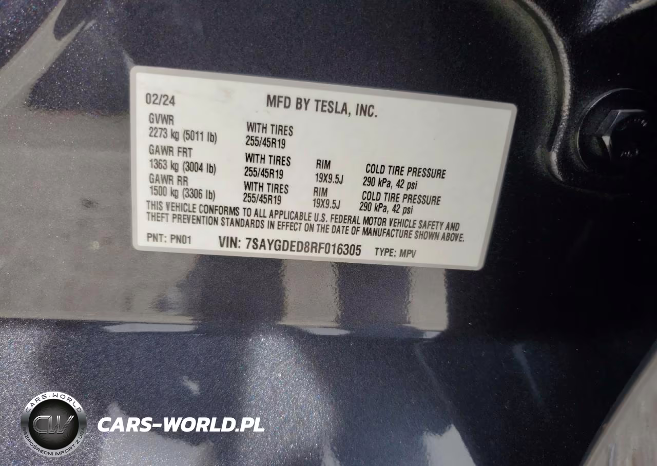 2024 Tesla Model Y VIN:7SAYGDED8RF016305 - 14