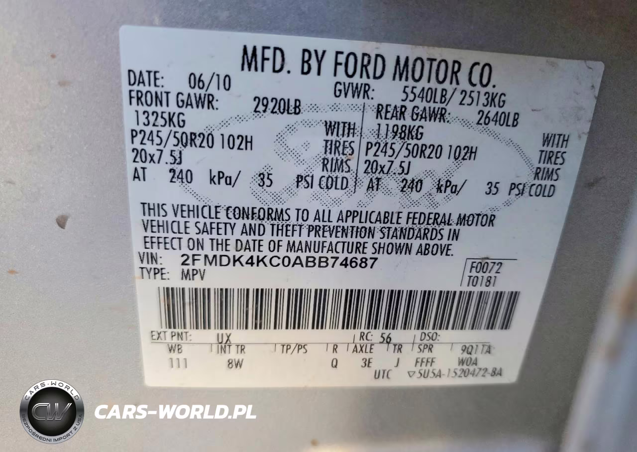 2010 Ford Edge Limited VIN:2FMDK4KC0ABB74687 - 13
