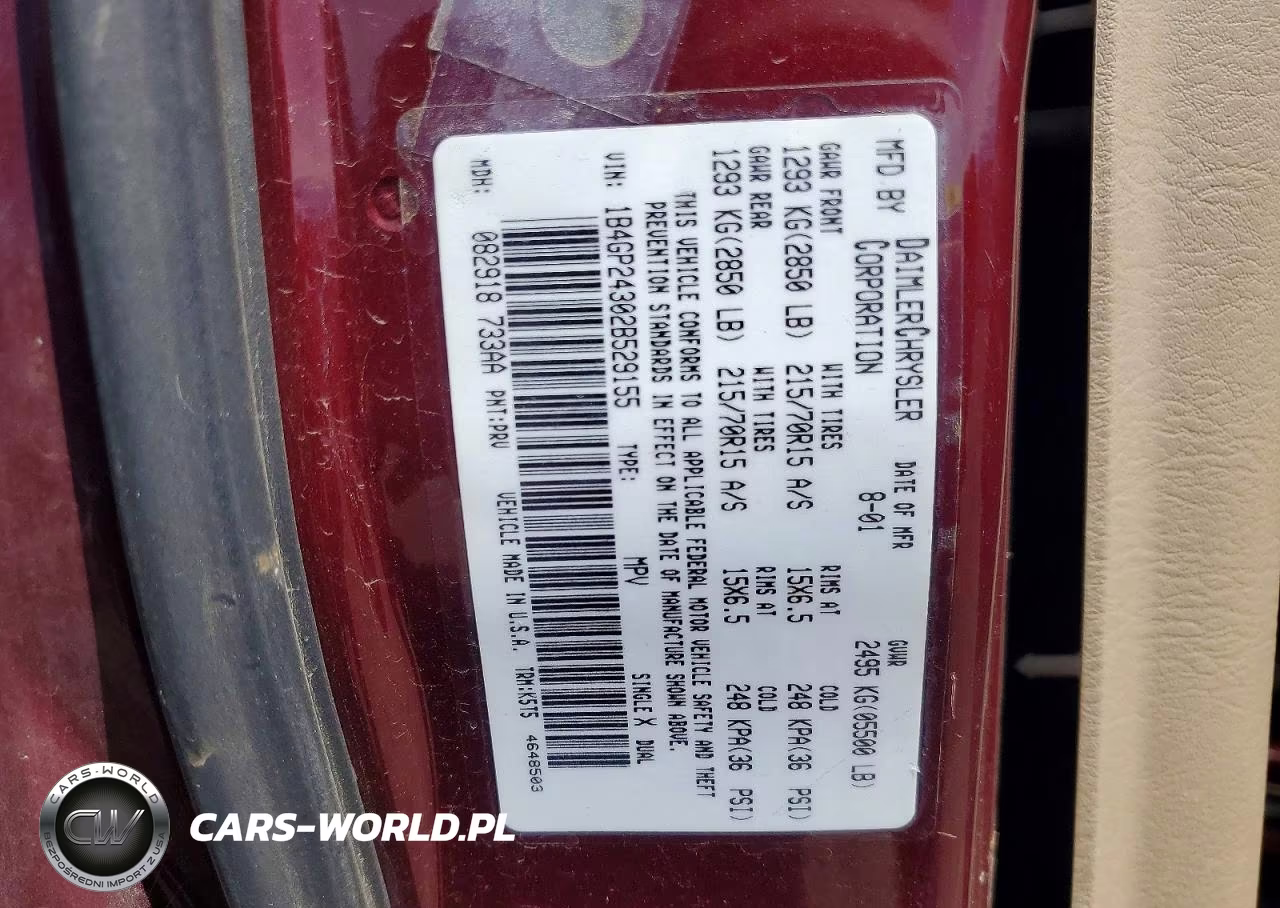 2002 Dodge Grand Caravan Se VIN:1B4GP24302B529155 - 14