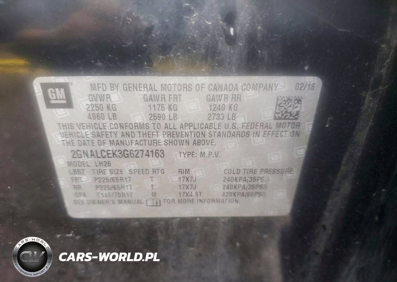 2016 Chevrolet Equinox Lt VIN:2GNALCEK3G6274163 - 13
