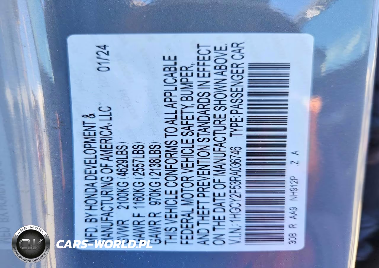 2024 Honda Accord Hybrid Sport VIN:1HGCY2F53RA036746 - 12