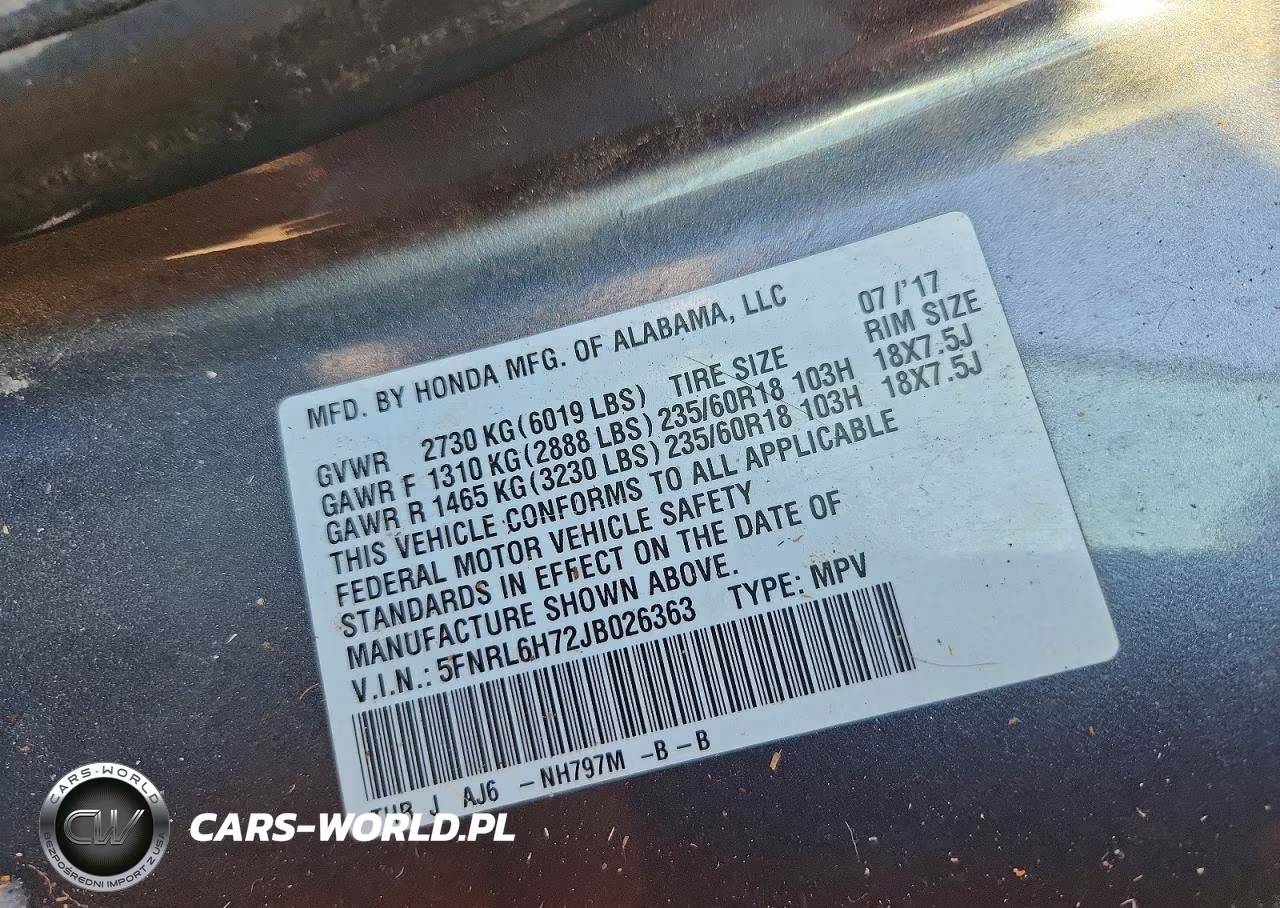 2018 Honda Odyssey Exl VIN:5FNRL6H72JB026363 - 13