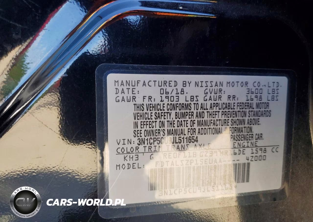 2018 Nissan Kicks Sv VIN:3N1CP5CU9JL511654 - 12