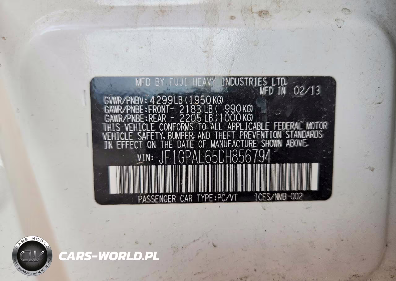 2013 Subaru Impreza Sport Premium VIN:JF1GPAL65DH856794 - 12