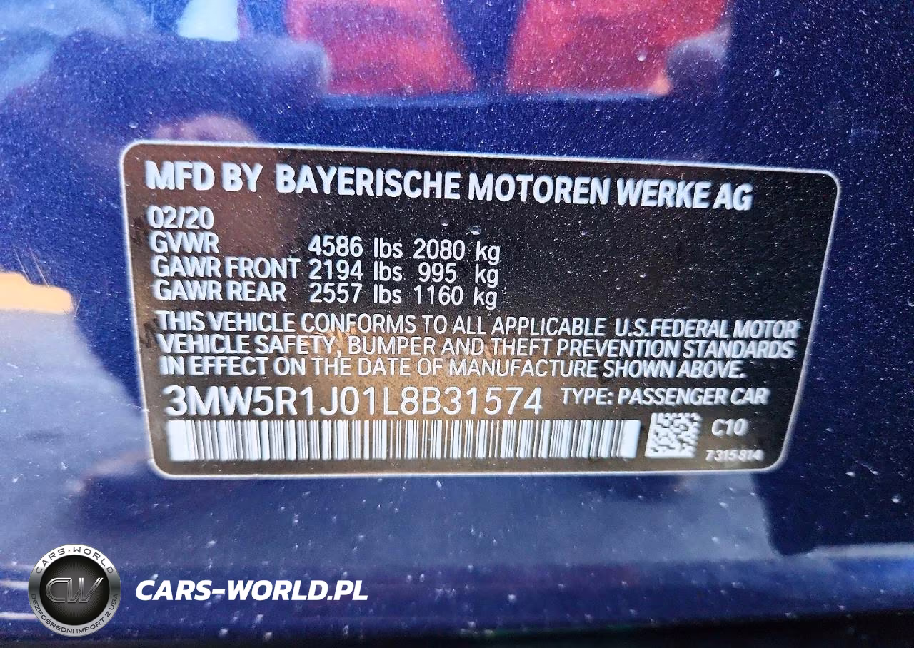 2020 BMW 330I VIN:3MW5R1J01L8B31574 - 13