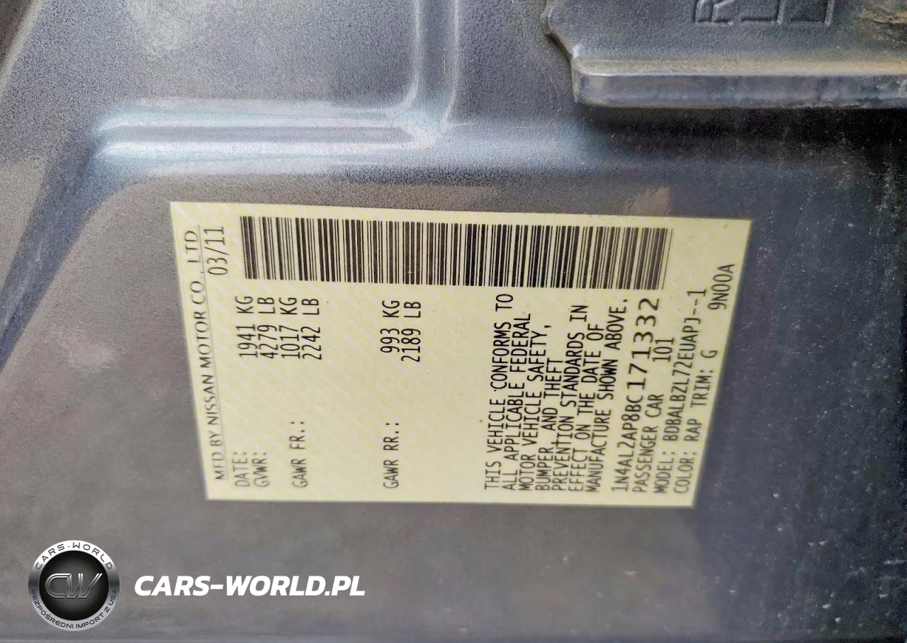 2011 Nissan Altima 2.5 VIN:1N4AL2AP8BC171332 - 12
