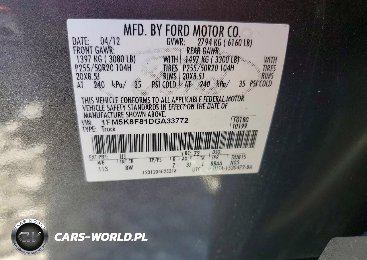2013 Ford Explorer Limited VIN:1FM5K8F81DGA33772 - 13