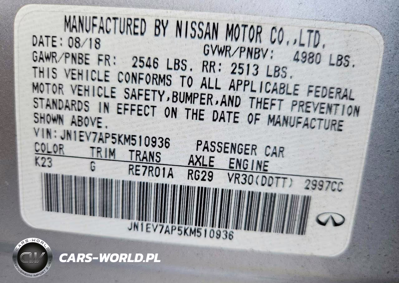 2019 Infiniti Q50 VIN:JN1EV7AP5KM510936 - 13