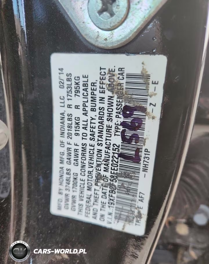 2014 Honda Civic Lx VIN:19XFB2F58EE022152 - 12