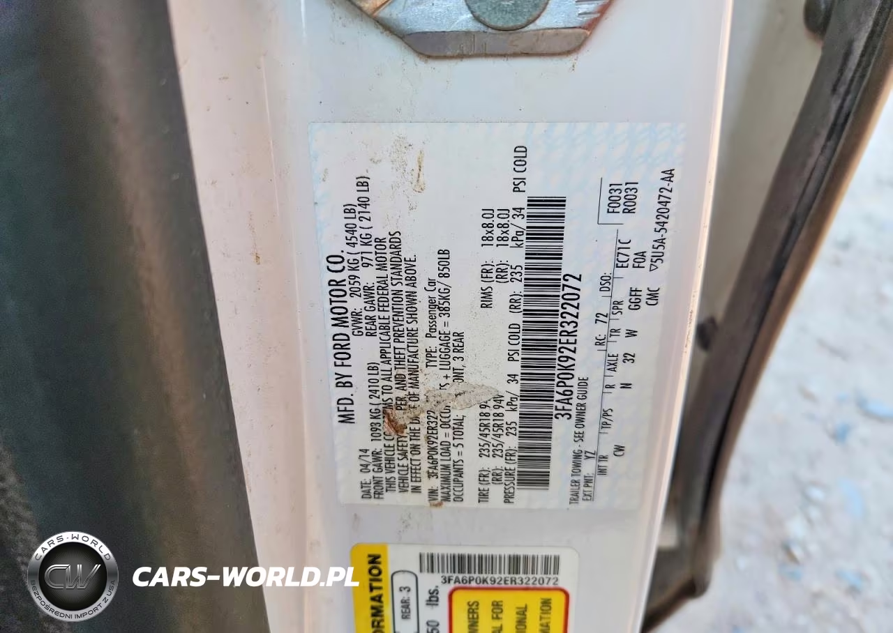 2014 Ford Fusion Titanium VIN:3FA6P0K92ER322072 - 12