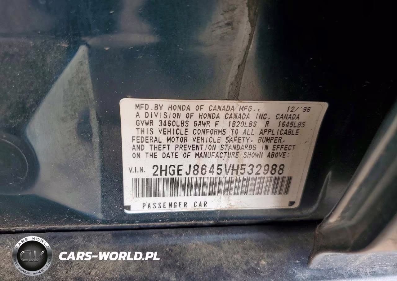 1997 Honda Civic Ex VIN:2HGEJ8645VH532988 - 12
