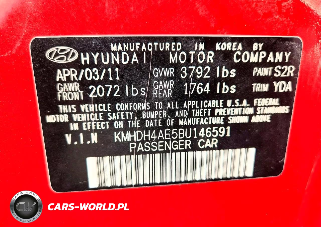 2011 Hyundai Elantra Gls VIN:KMHDH4AE5BU146591 - 13