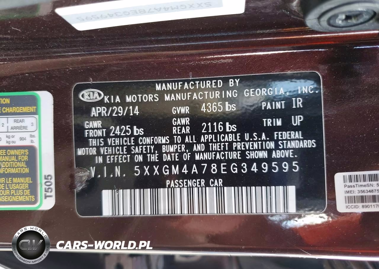 2014 Kia Optima Lx VIN:5XXGM4A78EG349595 - 12