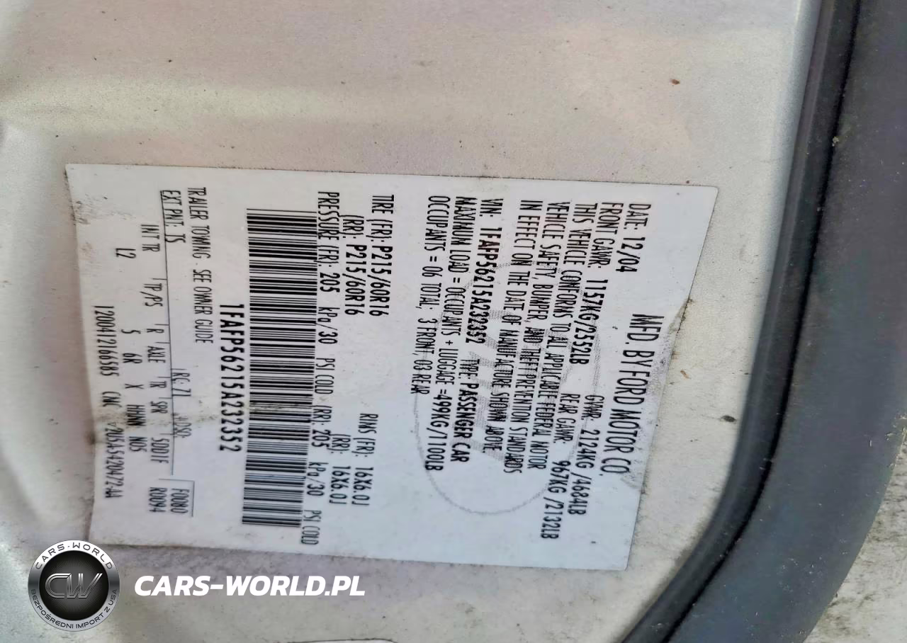 2005 Ford Taurus Sel VIN:1FAFP56215A232352 - 12