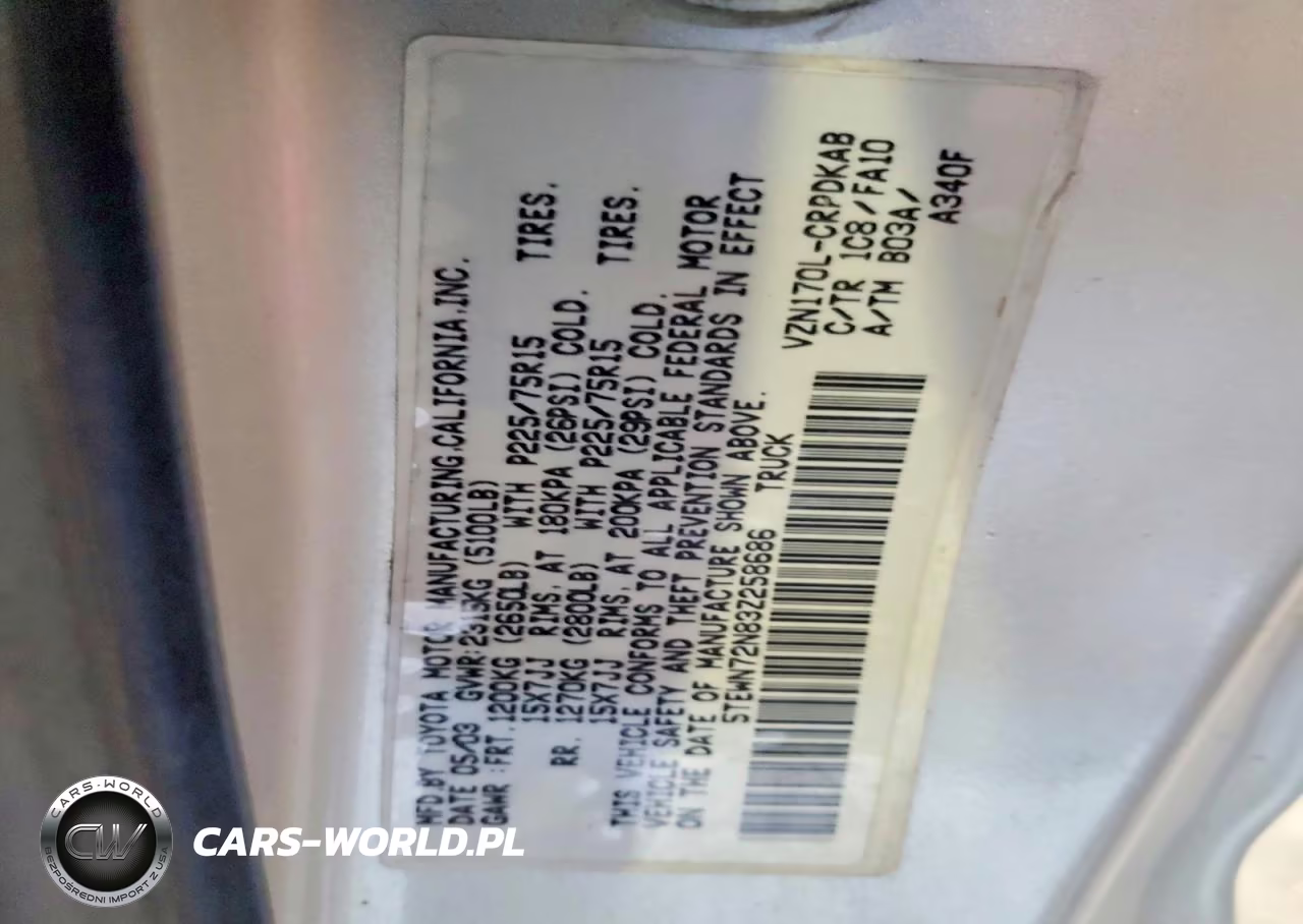 2003 Toyota Tacoma V6 VIN:5TEWN72N83Z258686 - 12