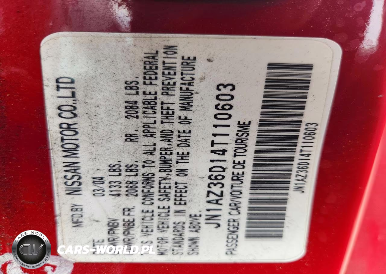 2004 Nissan 350Z Enthusiast VIN:JN1AZ36D14T110603 - 12