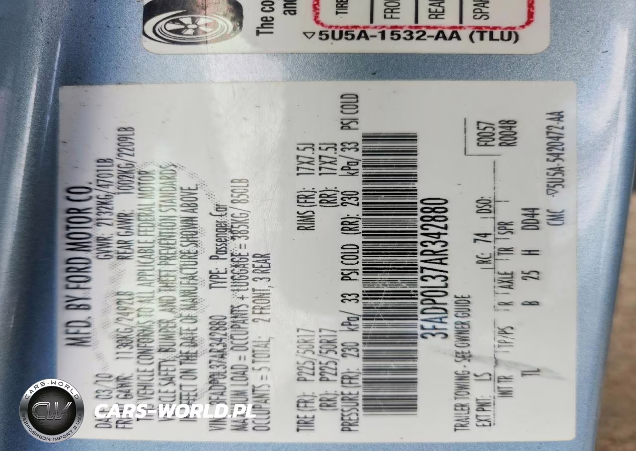 2010 Ford Fusion Hybrid VIN:3FADP0L37AR342880 - 12