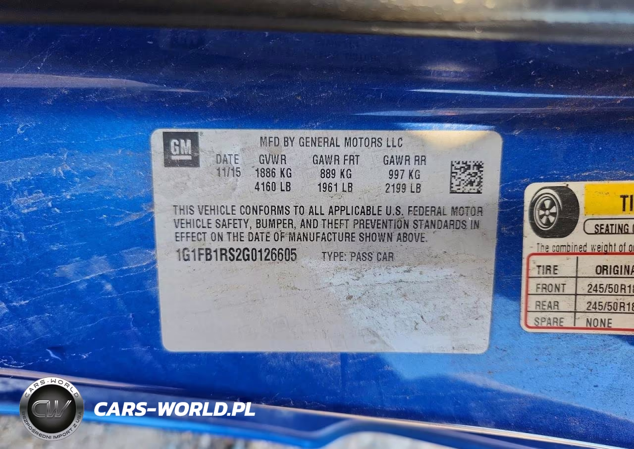 2016 Chevrolet Camaro Lt VIN:1G1FB1RS2G0126605 - 12