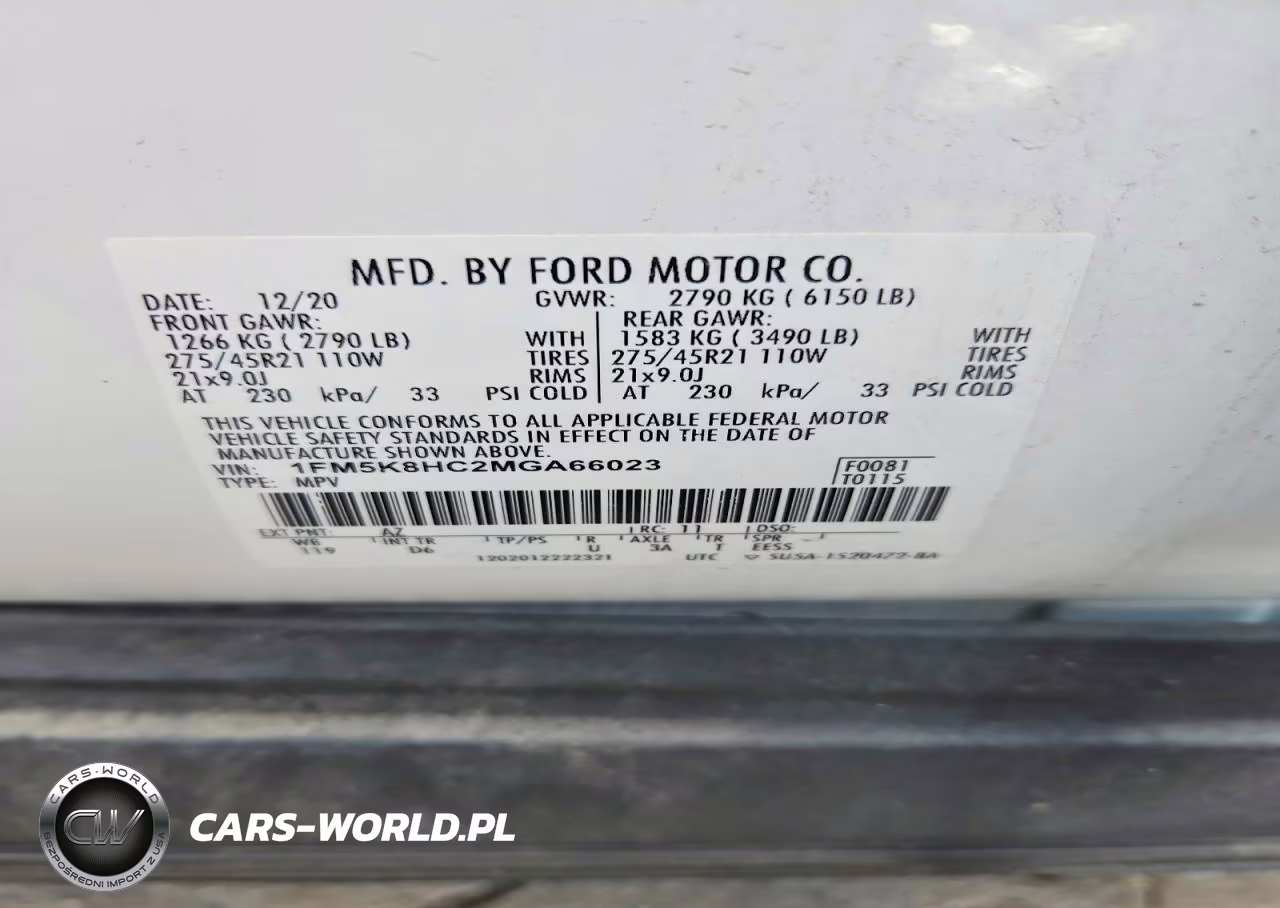 2021 Ford Explorer Platinum VIN:1FM5K8HC2MGA66023 - 13