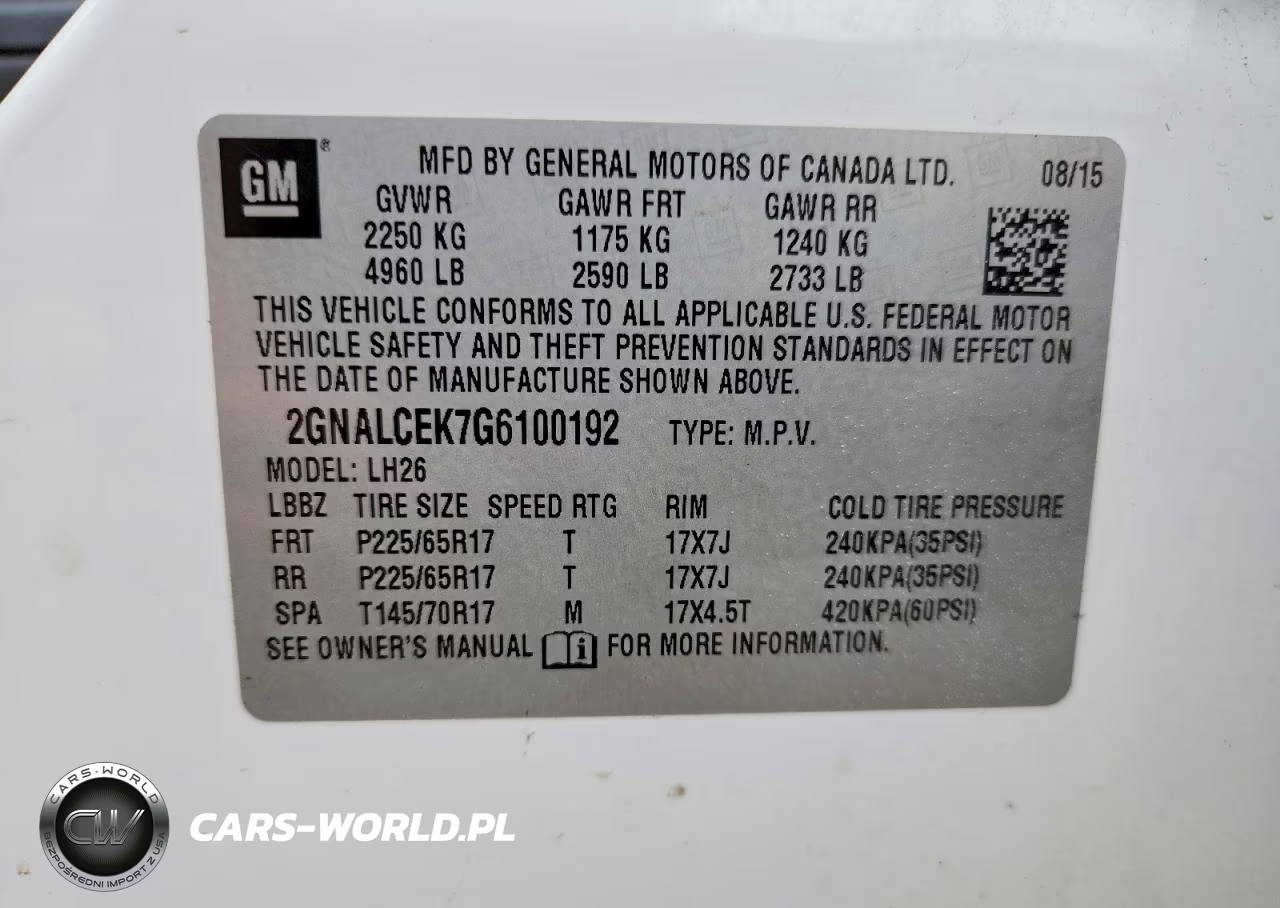 2016 Chevrolet Equinox Lt VIN:2GNALCEK7G6100192 - 13