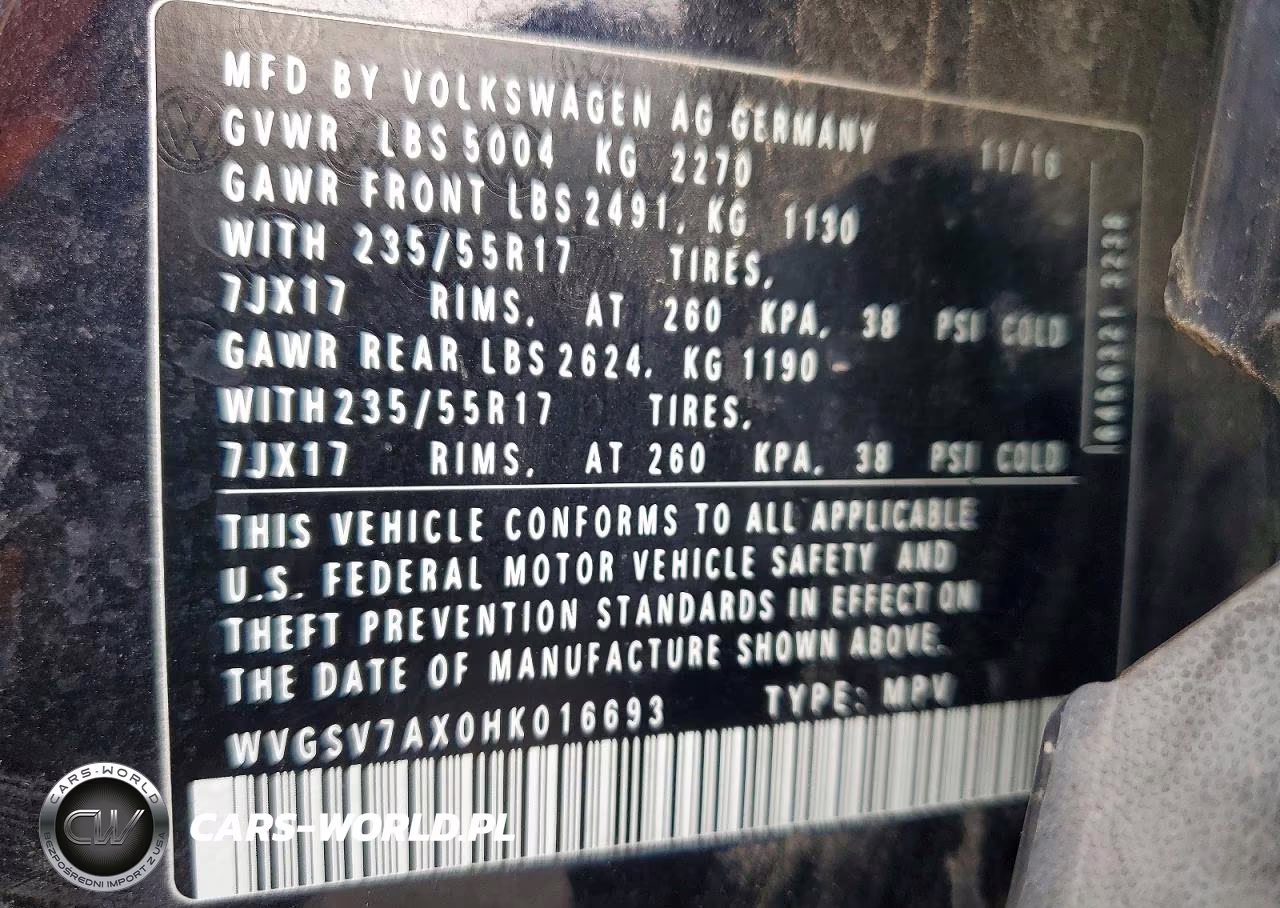 2017 Volkswagen Tiguan Wolfsburg VIN:WVGSV7AX0HK016693 - 12