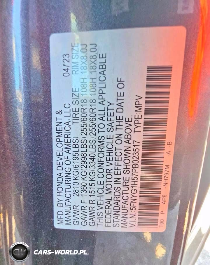 2023 Honda Pilot Exl VIN:5FNYG1H57PB023517 - 10