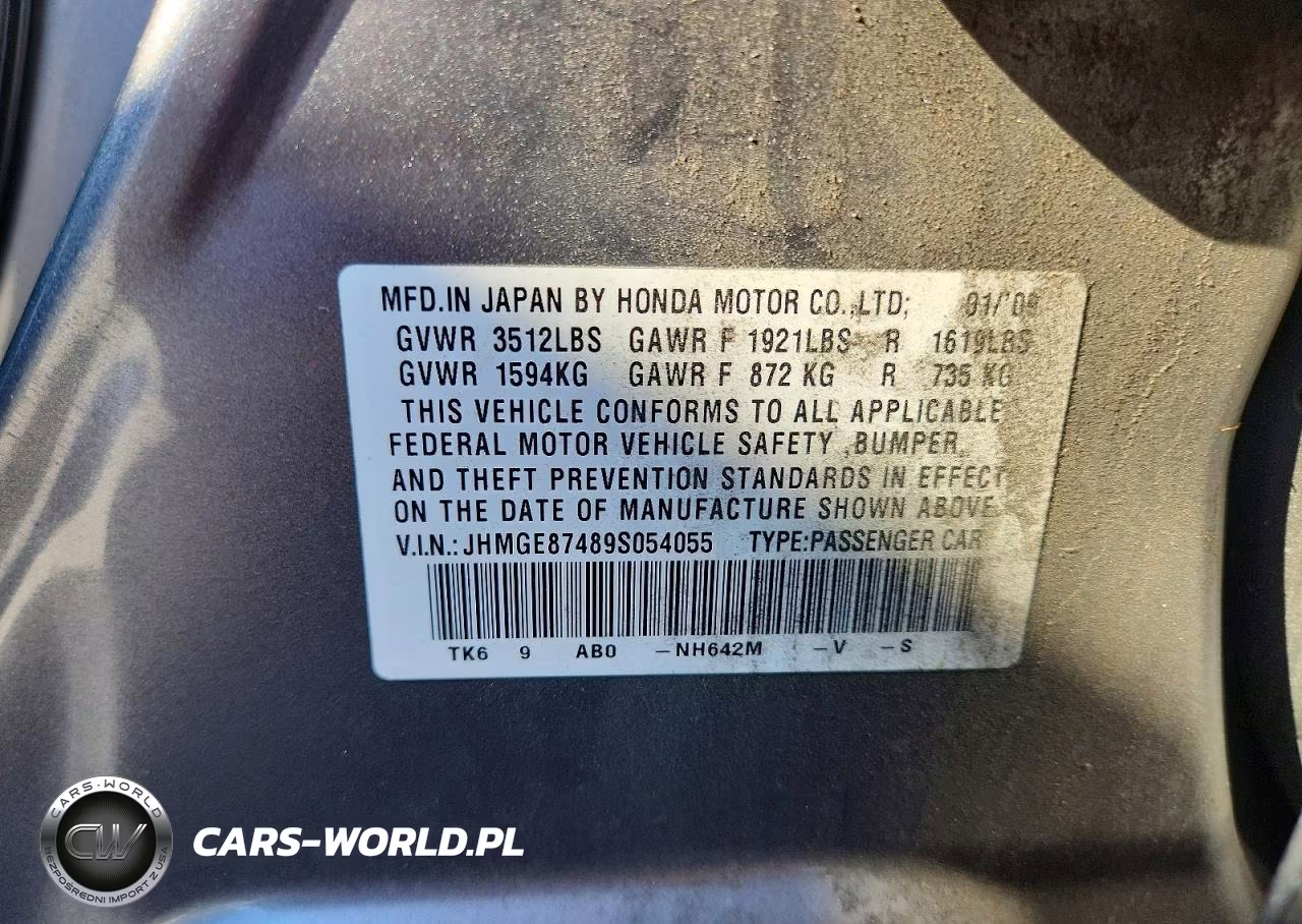 2009 Honda Fit Sport VIN:JHMGE87489S054055 - 12