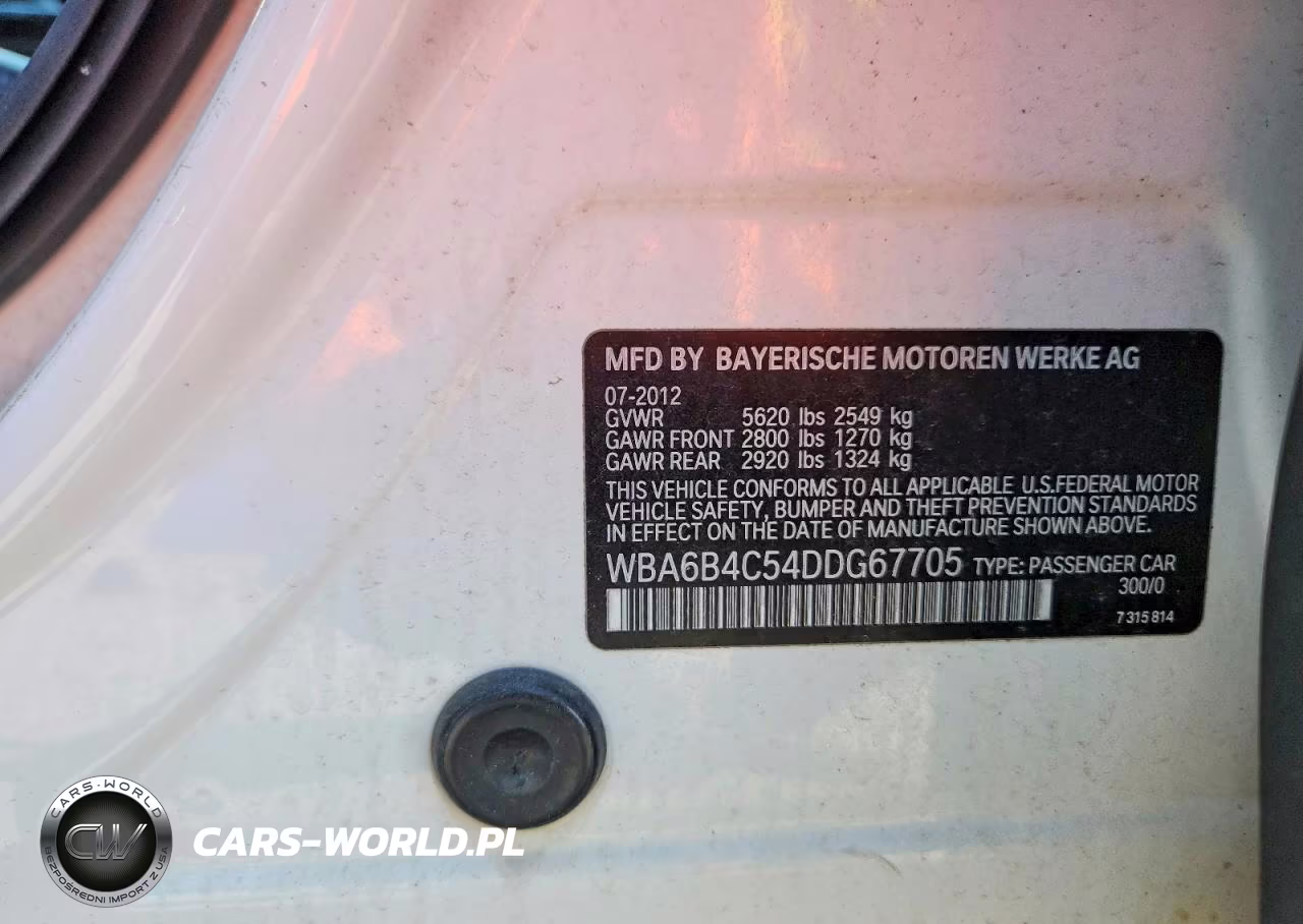 2013 BMW 650 Xi VIN:WBA6B4C54DDG67705 - 12