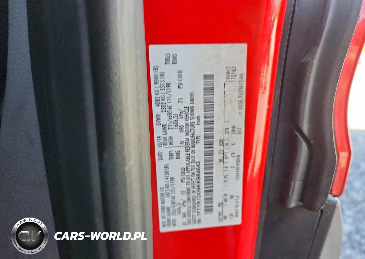 2019 Ford Transit T-250 VIN:1FTYR1DG9KKB84643 - 13
