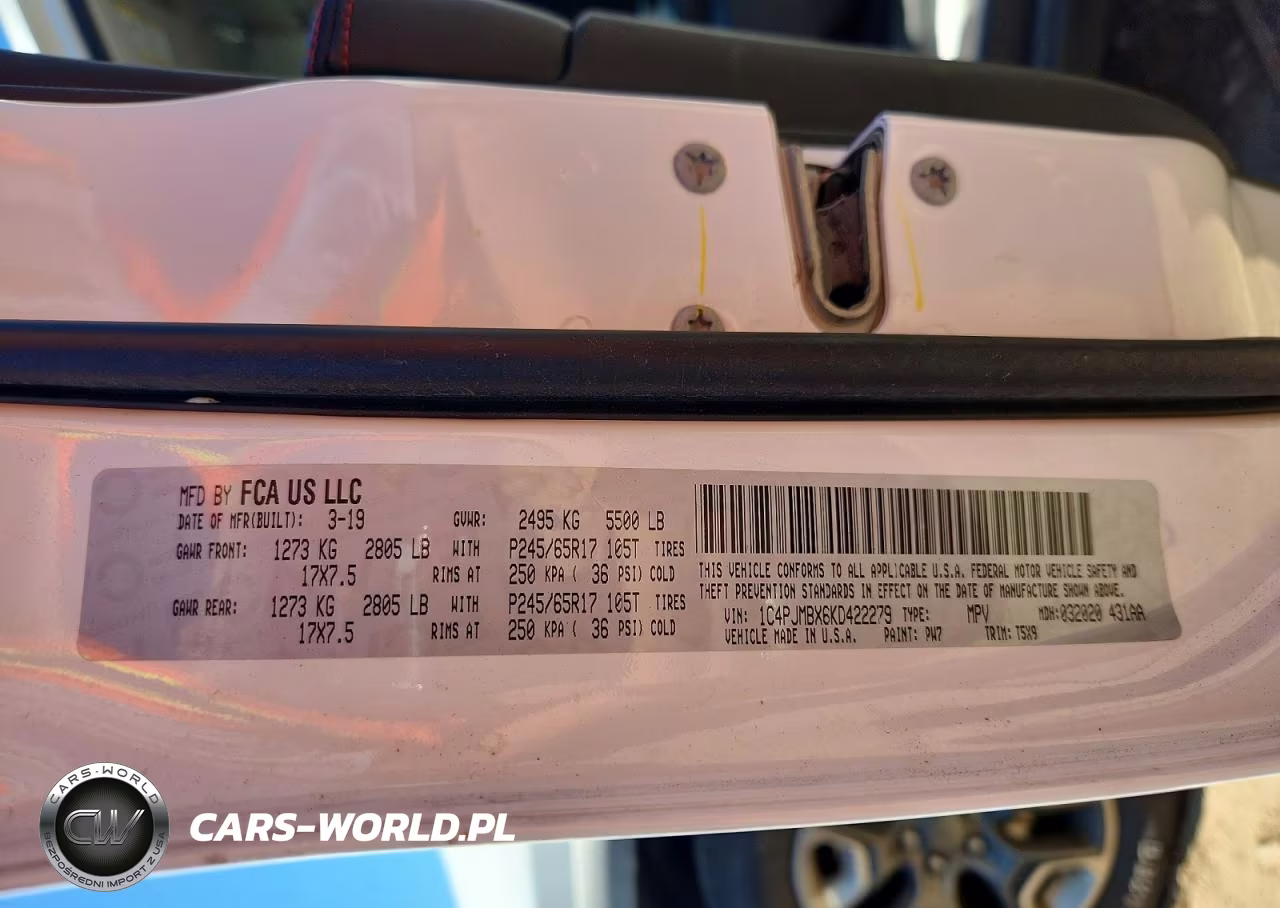 2019 Jeep Cherokee Trailhawk VIN:1C4PJMBX6KD422279 - 14