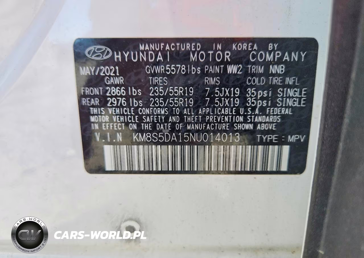 2022 Hyundai Santa Fe Limited VIN:KM8S5DA15NU014013 - 13