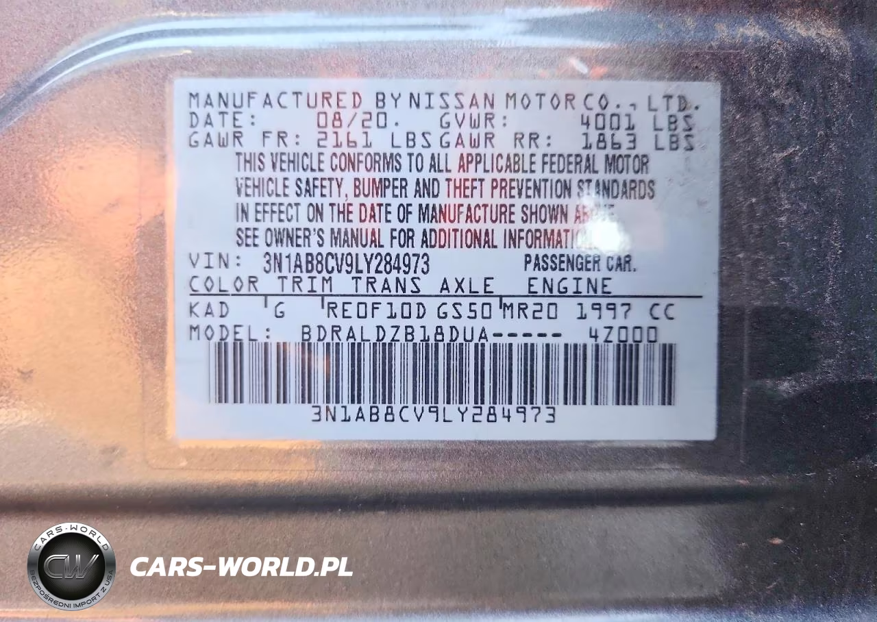 2020 Nissan Sentra Sv VIN:3N1AB8CV9LY284973 - 12