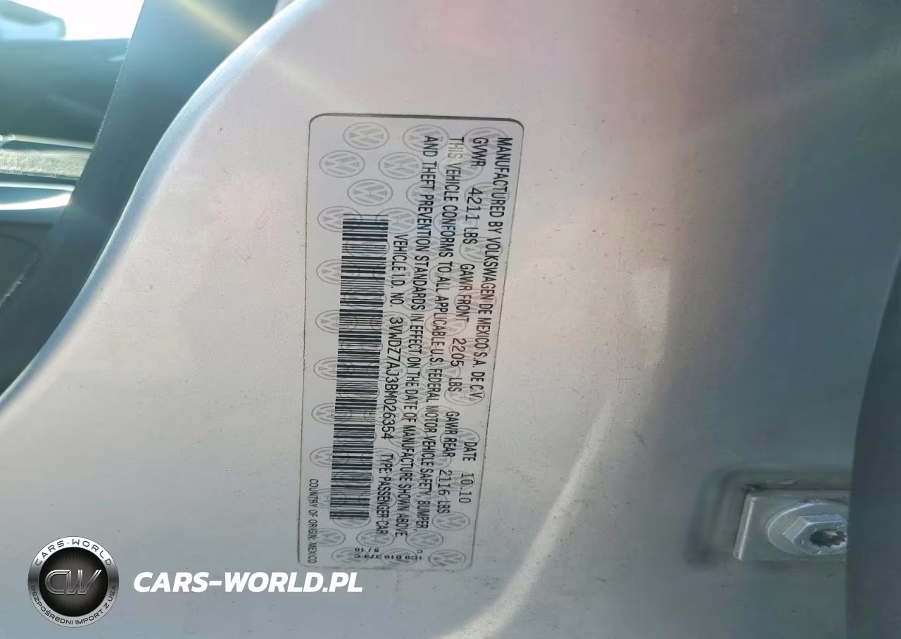 2011 Volkswagen Jetta Se VIN:3VWDZ7AJ3BM026354 - 12