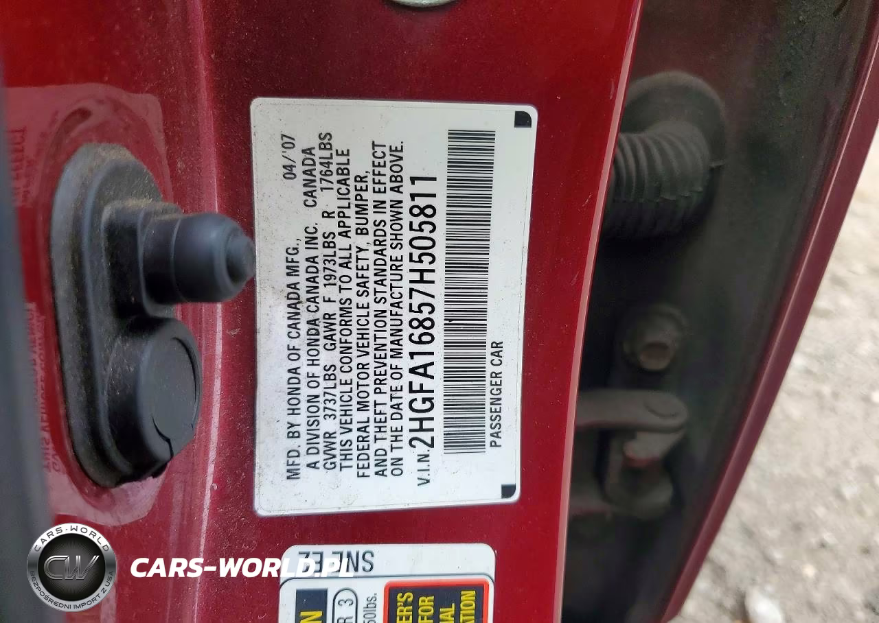2007 Honda Civic Ex VIN:2HGFA16857H505811 - 12