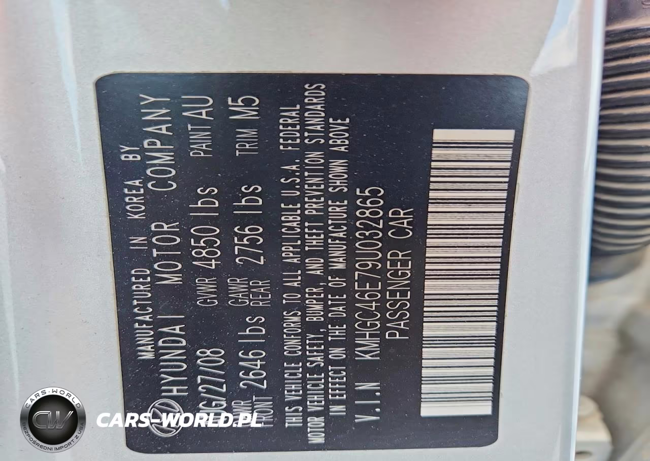 2009 Hyundai Genesis 3.8L VIN:KMHGC46E79U032865 - 12